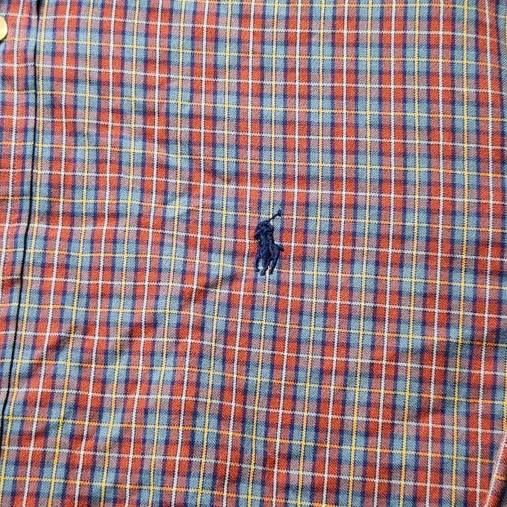 Polo Ralph Lauren Button Down Mens XL Red Blue Plaid Long Sleeve Pony Logo Shirt